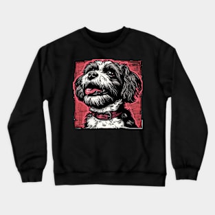 Retro Art Shih Tzu Dog Lover Crewneck Sweatshirt